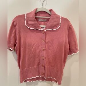 Retro Pink short sleeve cardigan NWT sz Small